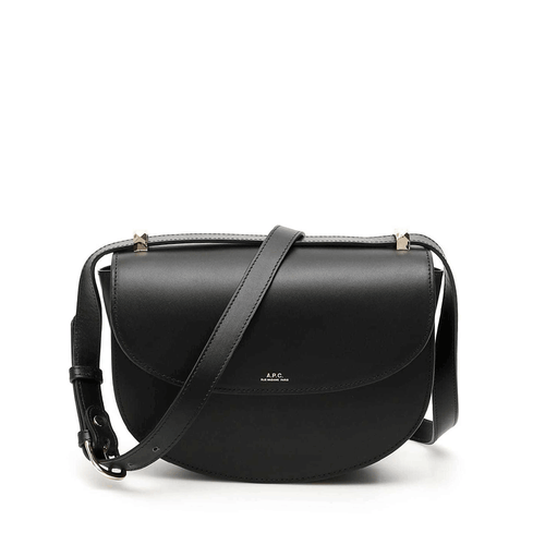 A.P.C. Geneva Leather Crossbody Shoulder Bag Black