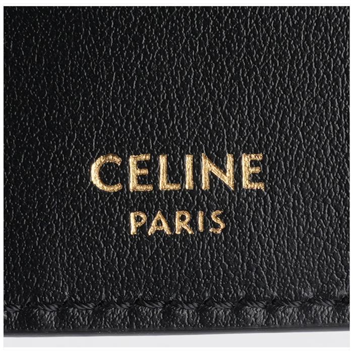 CELINE Shiny Calfskin Bifold Card Holder Black