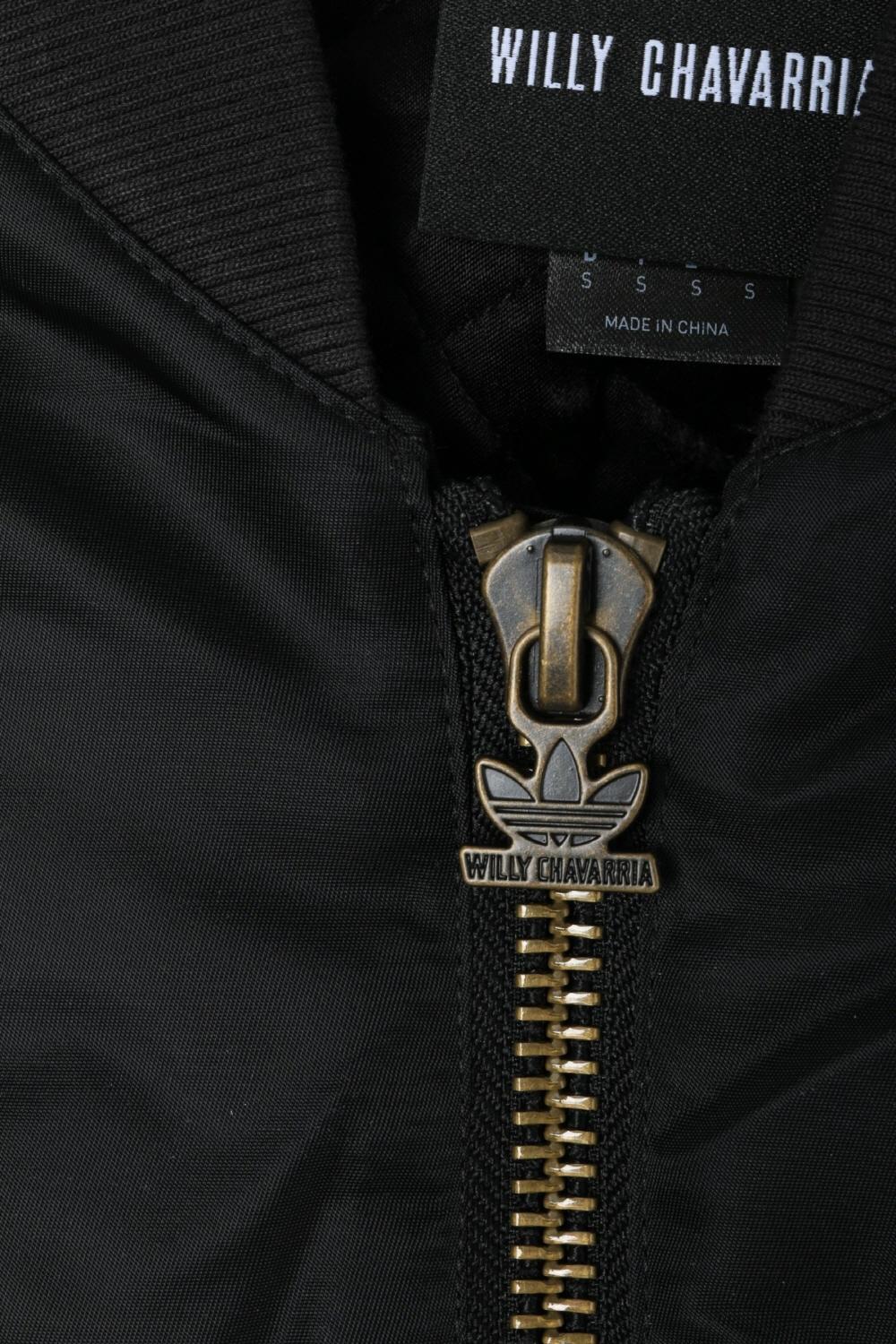 WILLY CHAVARRIA adidas x Willy Chavarria Black Satin Bomber Jacket