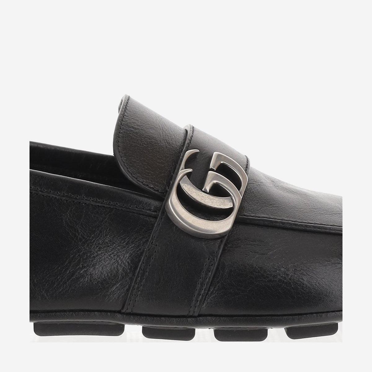 GUCCI Black Leather Loafer Shoes for Men