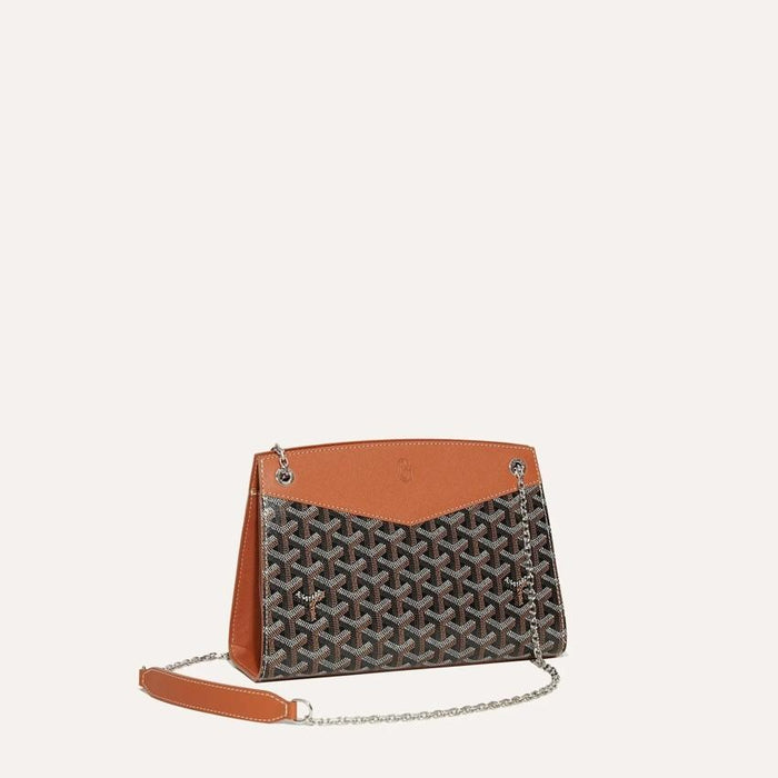 GOYARD Structured Rouette PM Crossbody Bag Brown Black Tan ROUETSPMLTY01 CL03