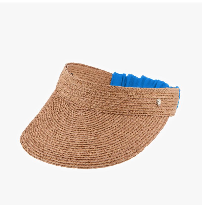 HELEN KAMINSKI Medea Visor Sun Cap Hat for Women 51381 NATURAL OCEAN