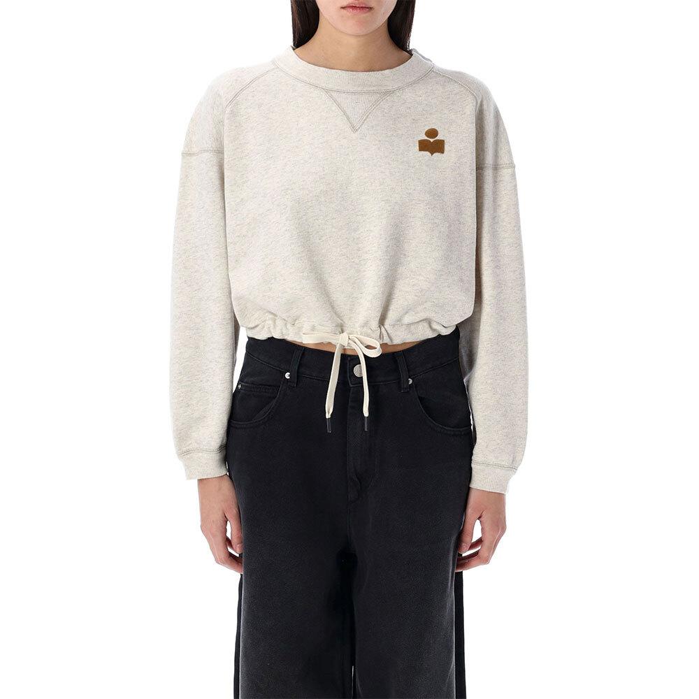 Isabel Marant Cropped Mago Women’s Sweatshirt Ecru Cotton
