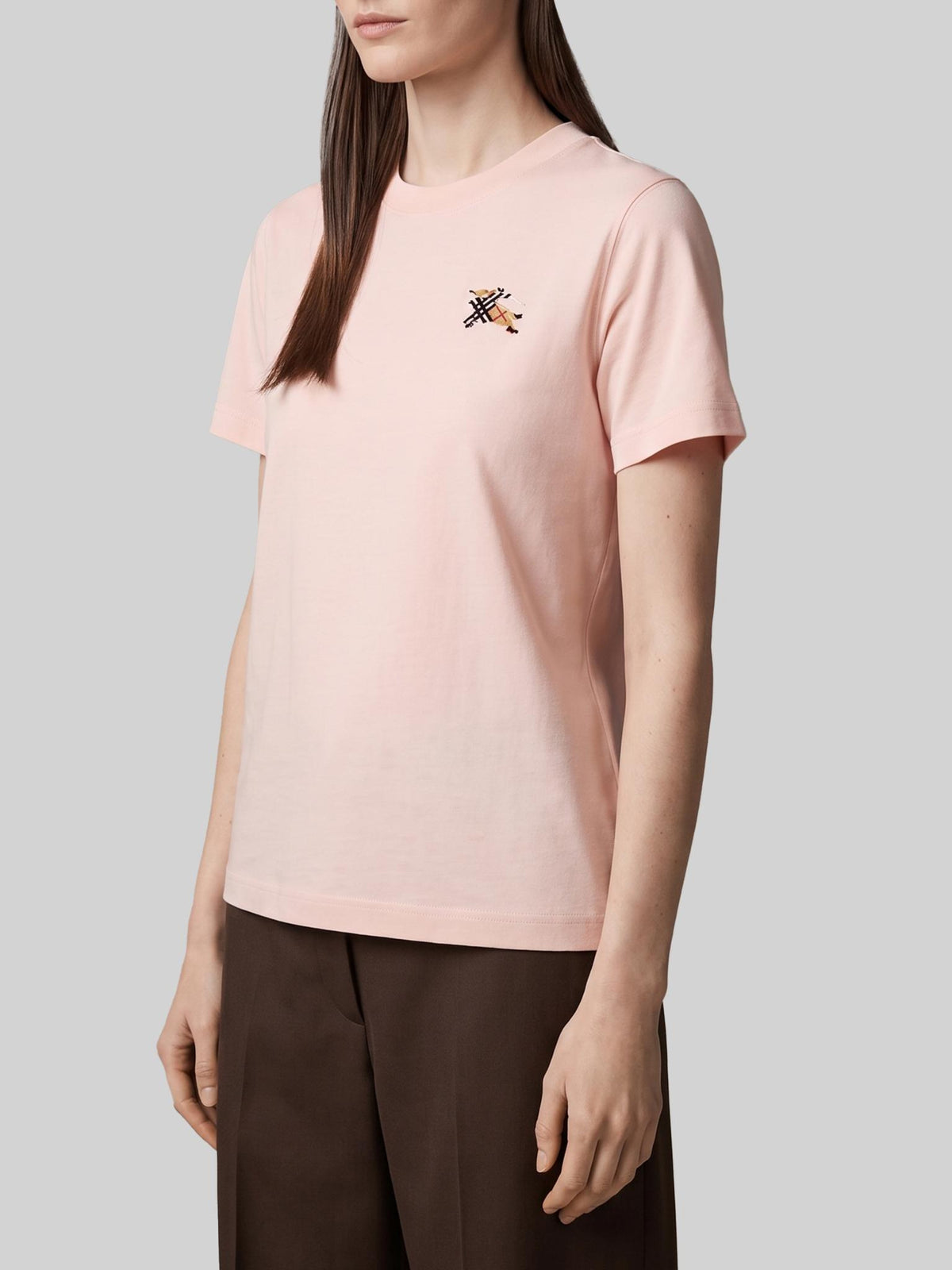 BURBERRY Short Sleeve Logo T-Shirt White Cotton Women