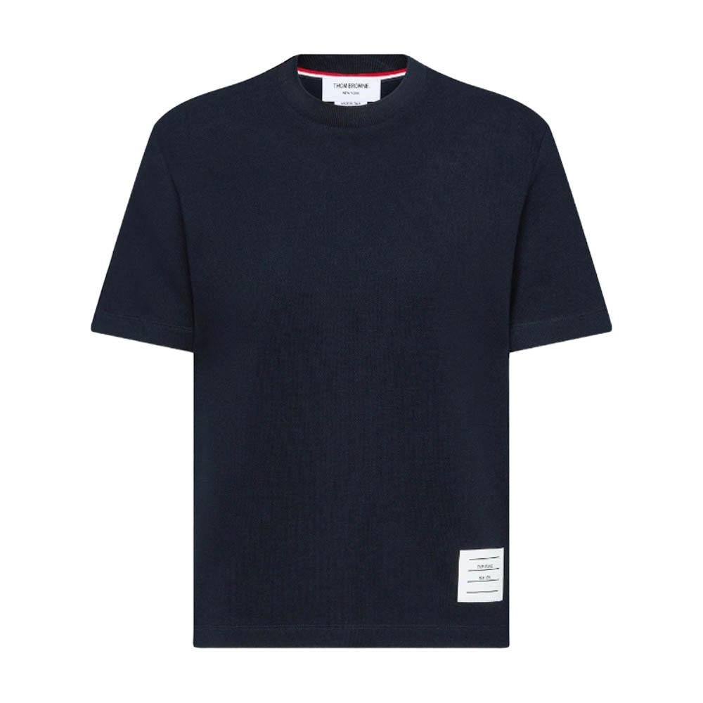THOM BROWNE Women’s Diagonal Stripe Short Sleeve T-Shirt Navy