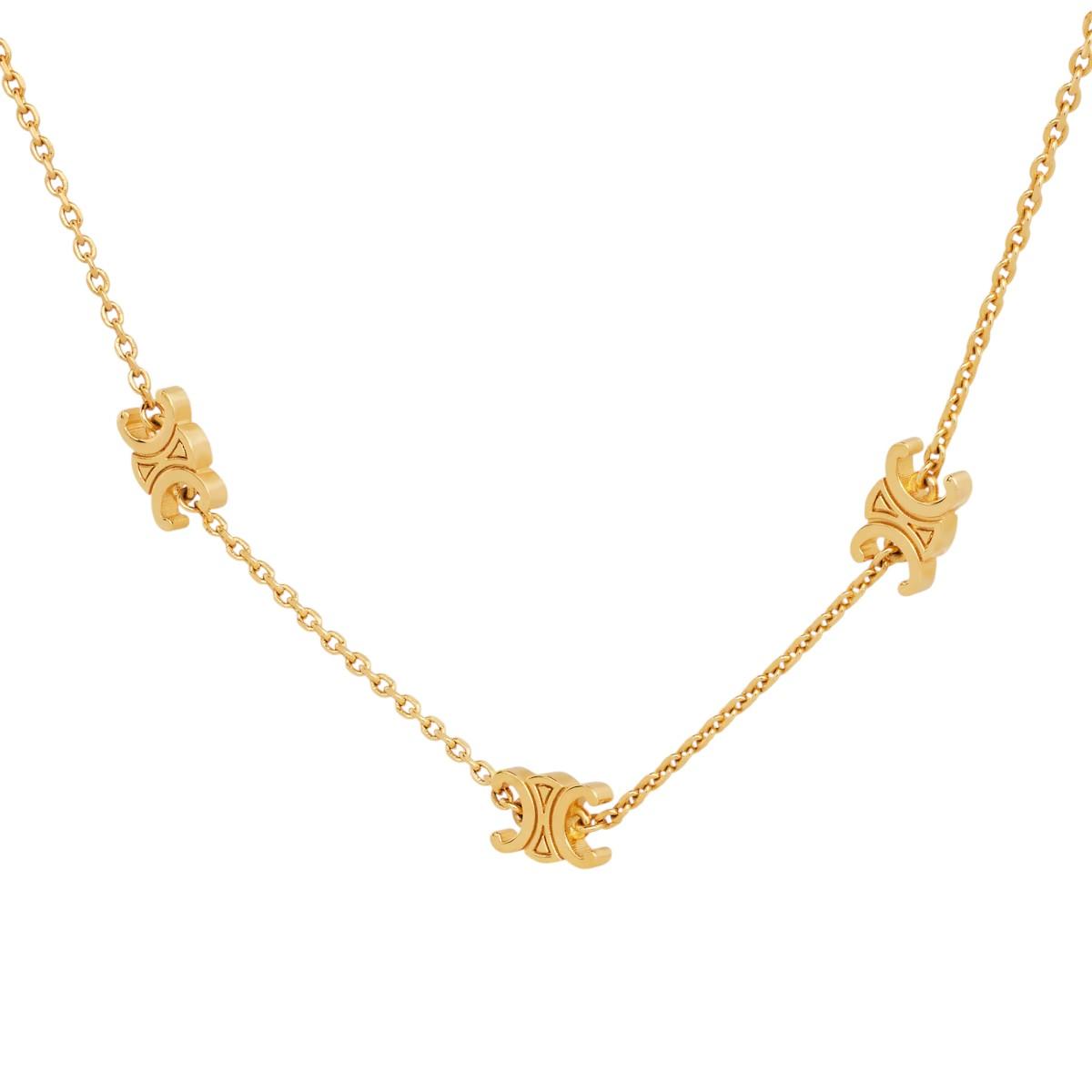 CELINE Mini Triomphe Necklace Gold-Finish Brass Pendant