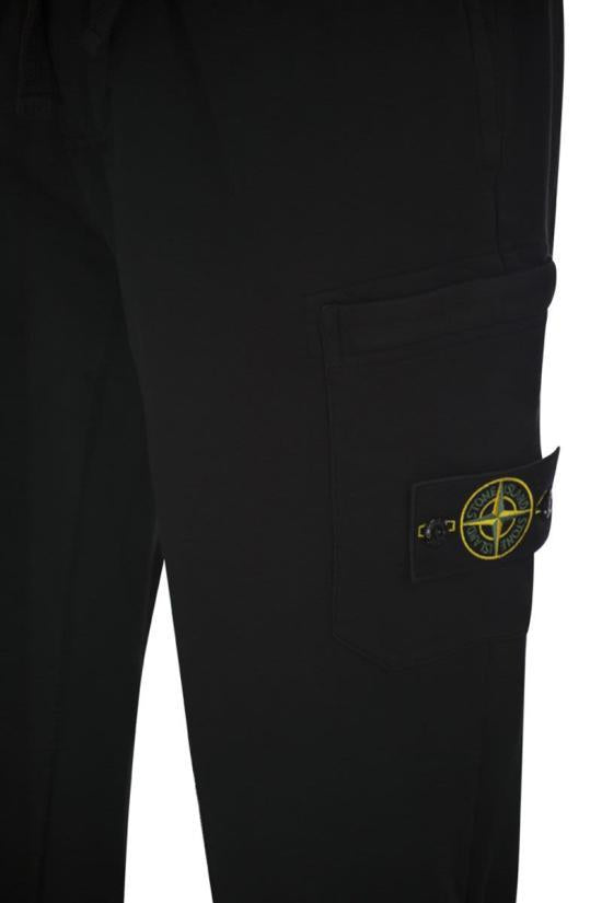 STONE ISLAND Logo Patch Jogger Sweatpants 6200021 S0051 V0029 BLACK DOM