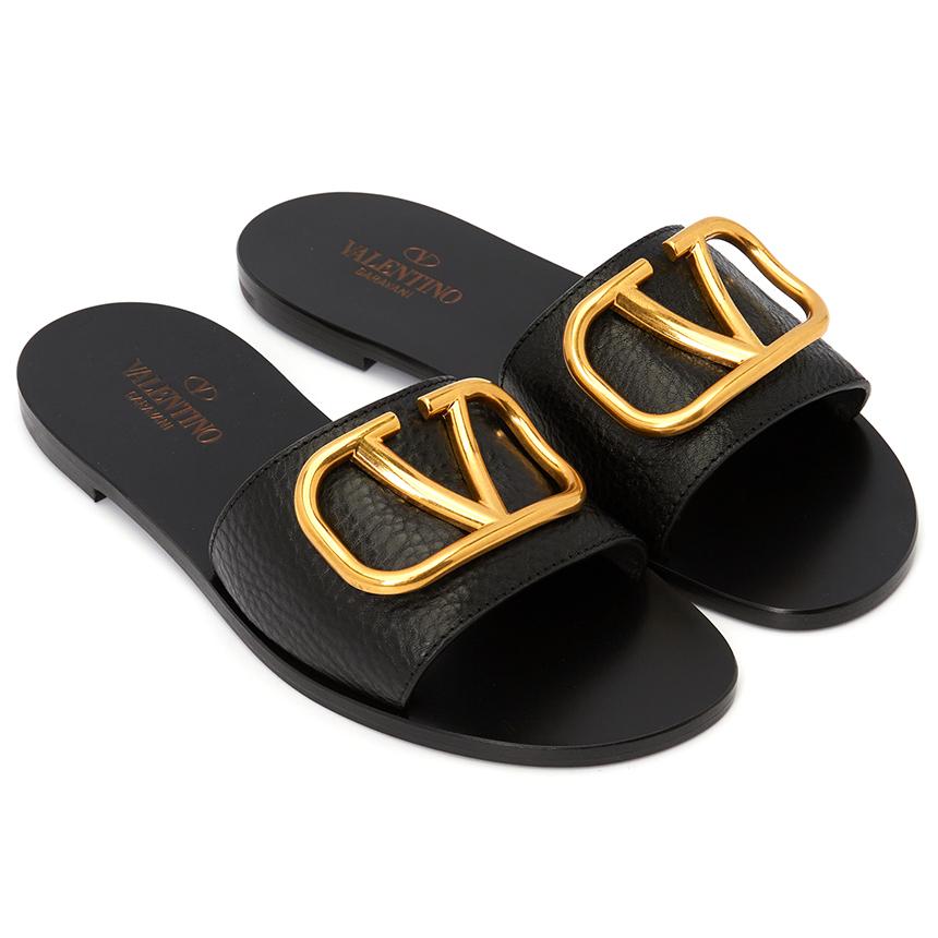 VALENTINO V Logo Signature Women’s Slide Sandals Black