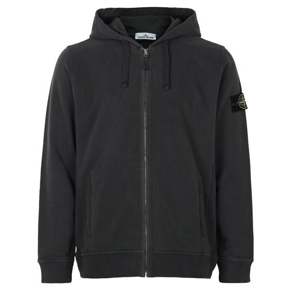 STONE ISLAND Lead Grey Brushed Fleece Hooded Zip Jacket
