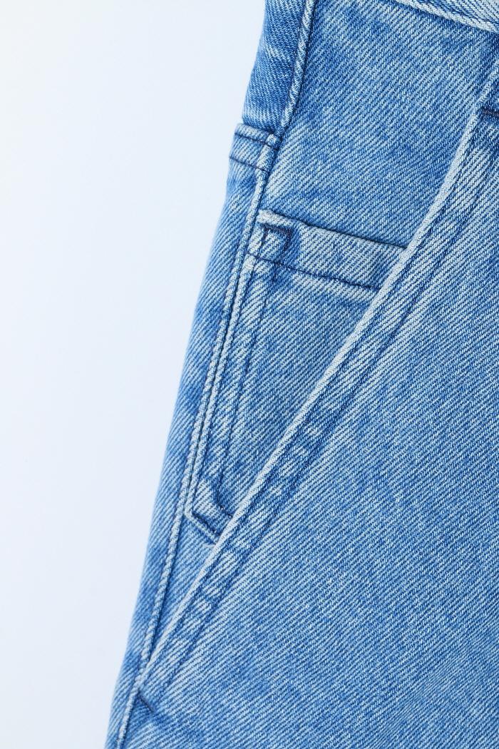 Dries Van Noten Light Blue Pleated Denim Jeans 242 020934 9383 514