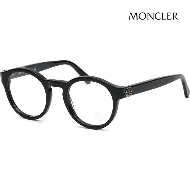 Moncler Round Black Acetate Eyeglass Frames Unisex ML5189 001