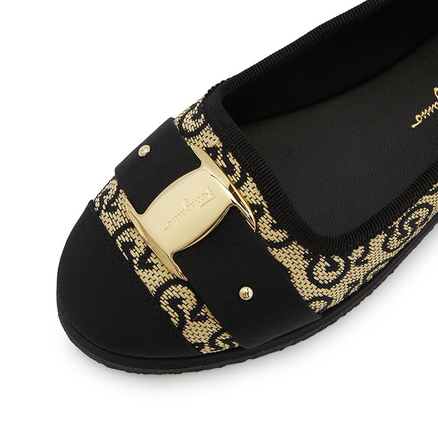 Ferragamo Gancini Women’s Loafers Width C KACY P RAF 1CM NERO 0751282