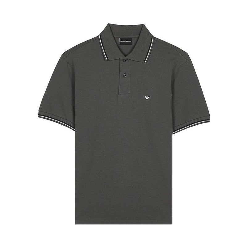 Emporio Armani Micro Eagle Logo Polo Shirt for Men Navy