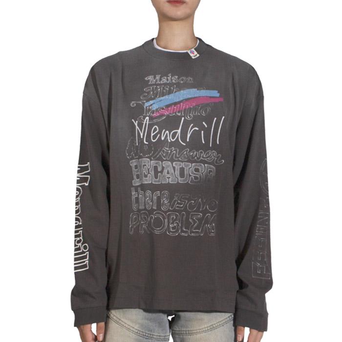Maison Mihara Yasuhiro Distressed Long Sleeve T-Shirt Black