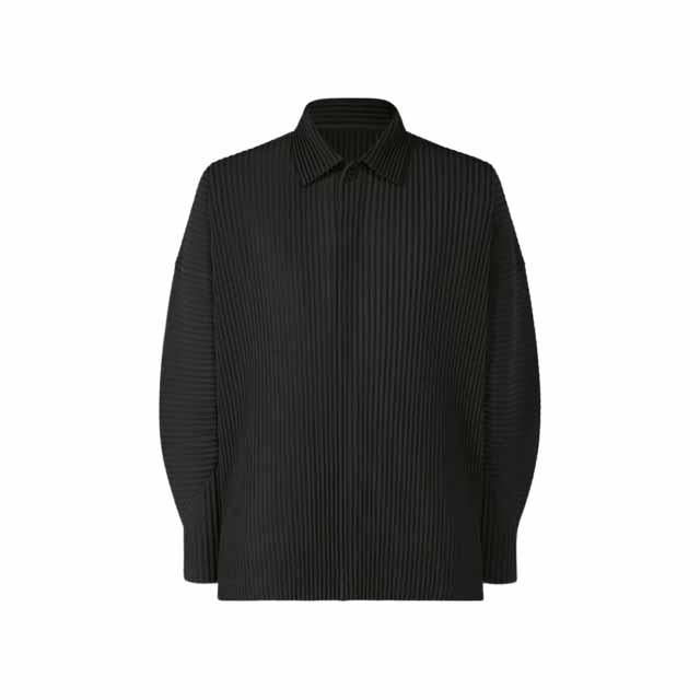 Issey Miyake Homme Plissé August Monthly Black Polo T-Shirt HP53 JM082