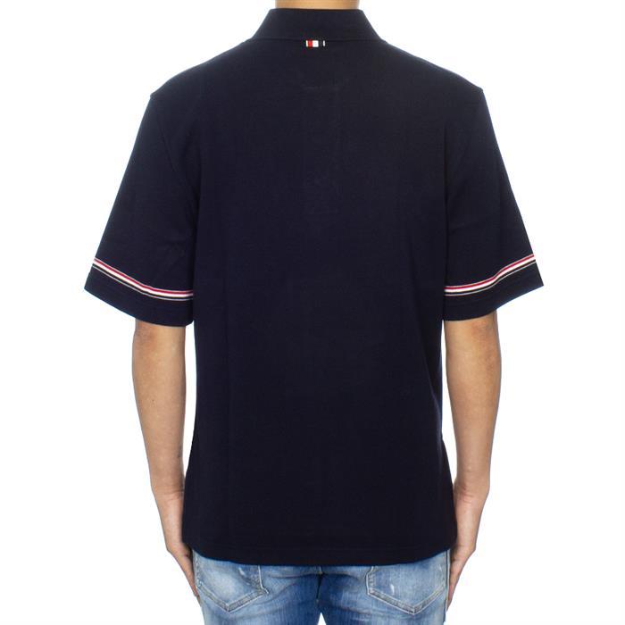THOM BROWNE Cotton Rugby Polo T-Shirt Navy