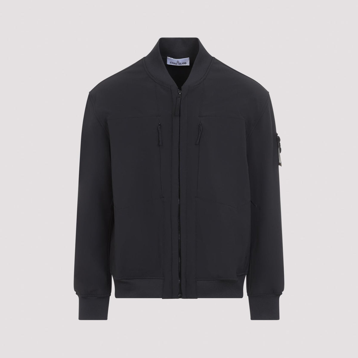 STONE ISLAND Black Nylon Bomber Jacket for Men