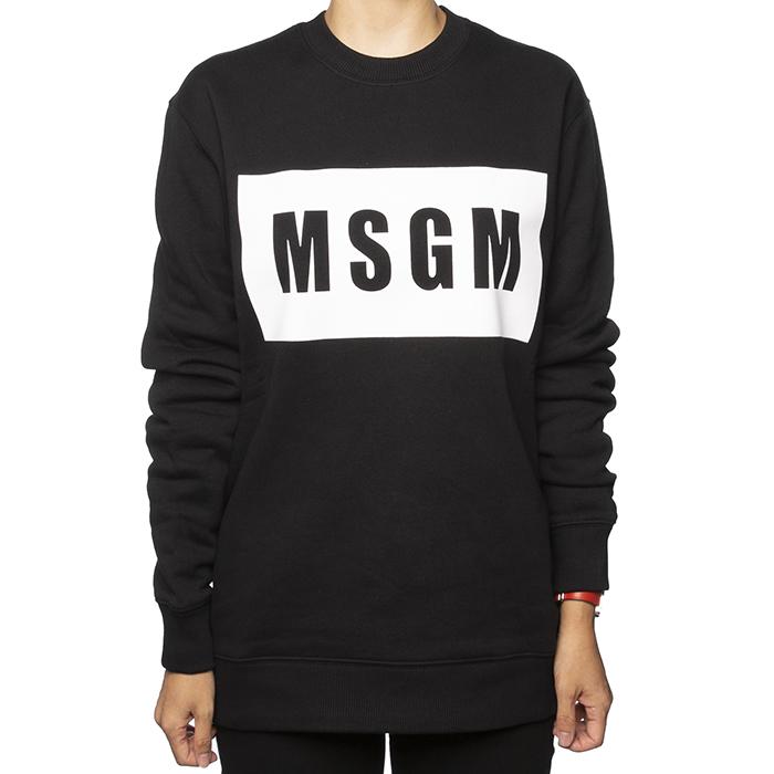 MSGM Box Logo Sweatshirt Women’s Crewneck Top
