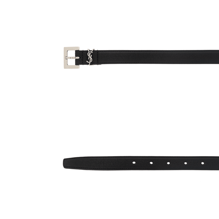Saint Laurent Monogram Leather Belt Black Men’s