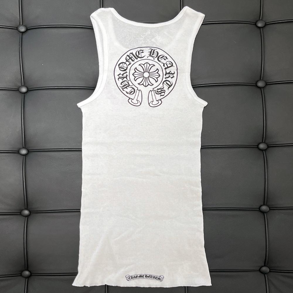 Chrome Hearts Horseshoe Long Tank Top Sleeveless White