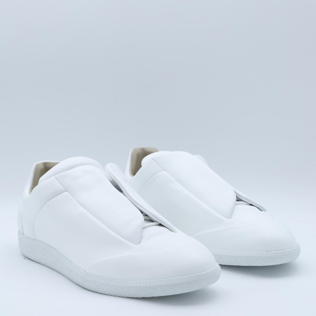 Maison Margiela White Leather Low-Top Sneakers