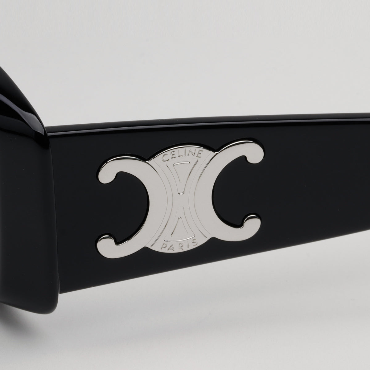 CELINE Triomphe Bold Square Acetate Sunglasses Unisex Black CL40282U 01A