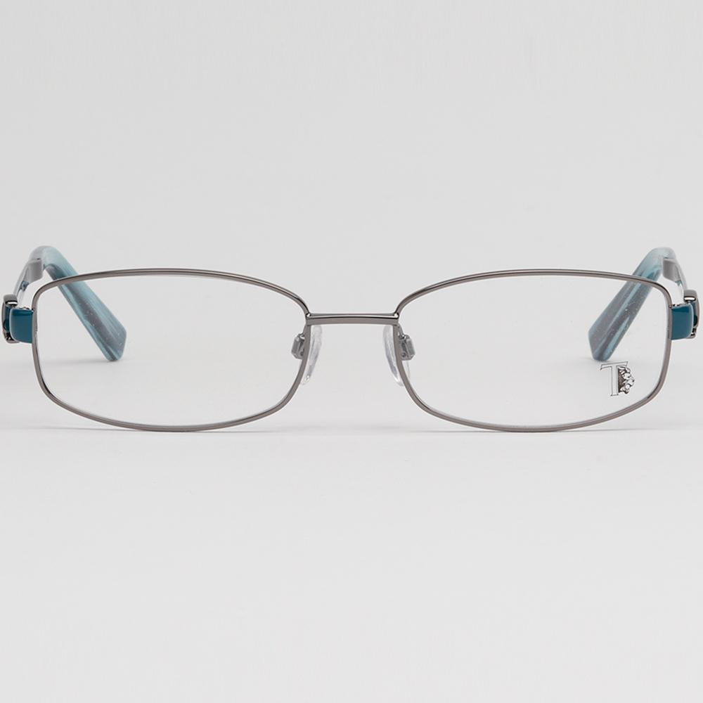 Tods Silver Metal Rectangular Small-Fit Eyeglass Frames TO5019 008