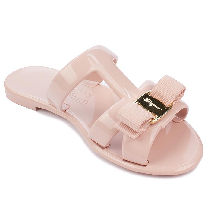 Ferragamo Women’s Lailia Vara Jelly Sandals Pink Slippers