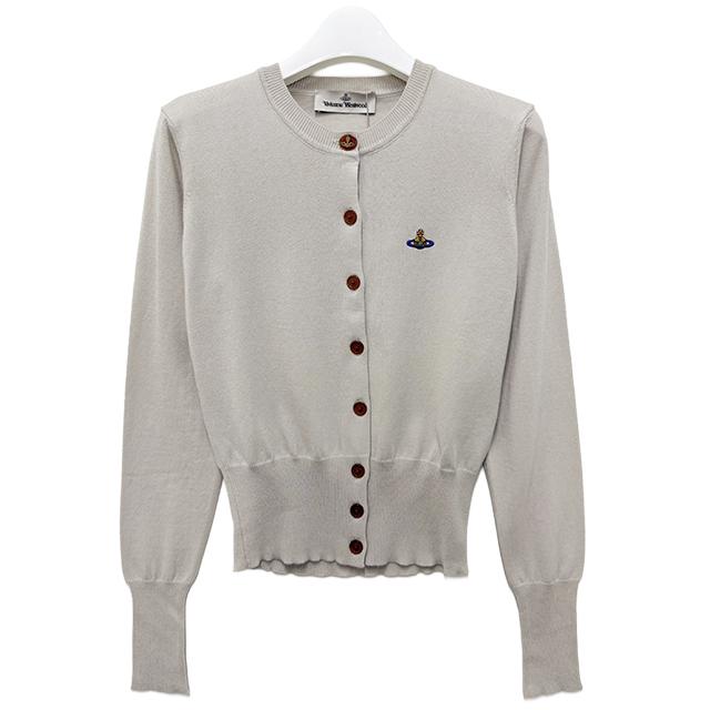 Vivienne Westwood BEA Embroidered Logo Cardigan Beige Knit