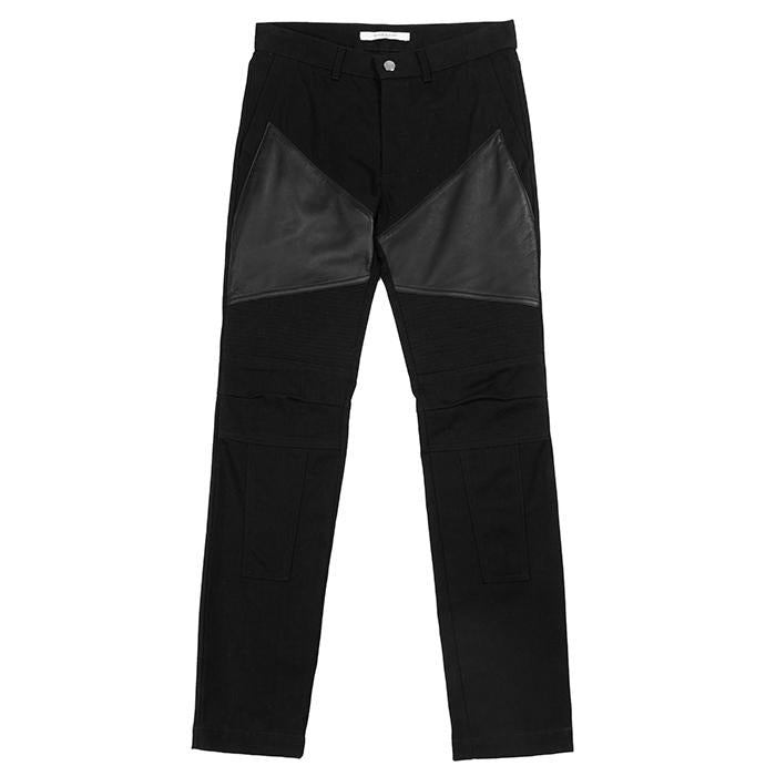 GIVENCHY Leather Zip Detail Black Jeans