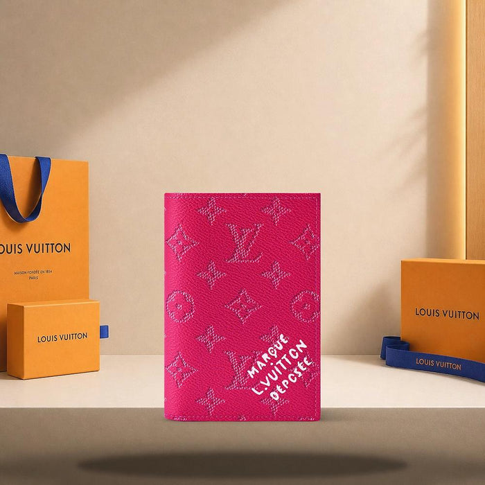 Louis Vuitton Rose Pondicherry Passport Cover Wallet M26831