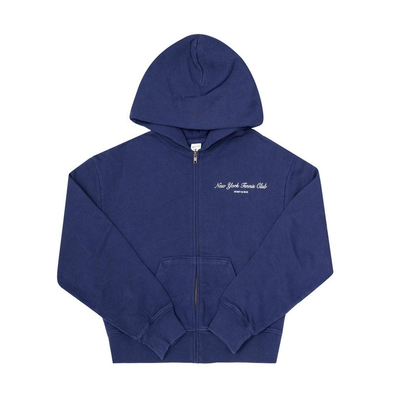 SPORTY&RICH Dark Navy Unisex Hooded Zip-Up Knit ST068621402 BL106