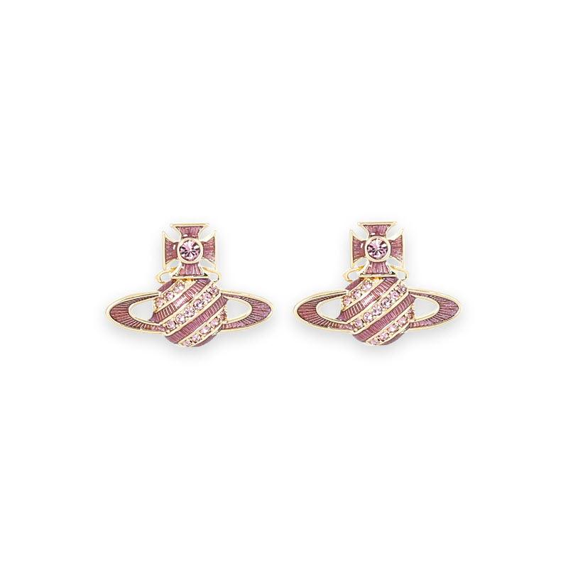 Vivienne Westwood Gold Pink Assita Earrings 62010365 02R875 R875