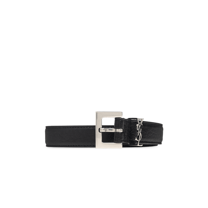 Saint Laurent Monogram Leather Belt Black Men’s