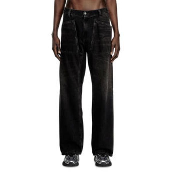 DIESEL DZETA Loose Fit Utility Pocket Black Denim Jeans