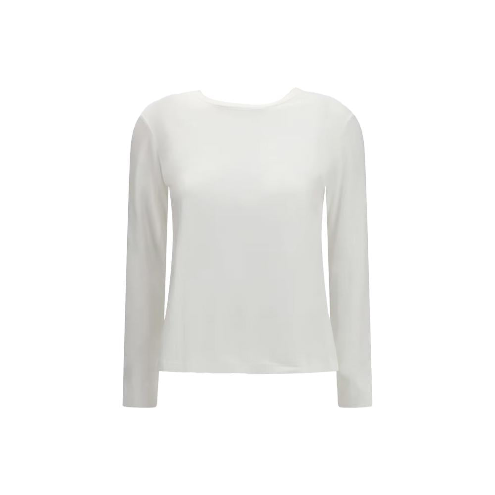 Max Mara Logo Embroidered White Cotton T-Shirt 262997 6021