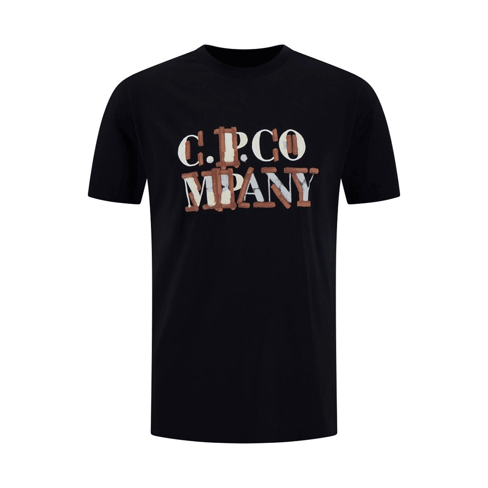 CP Company Blood Black Short Sleeve T-Shirt for Men 18CMTS145A