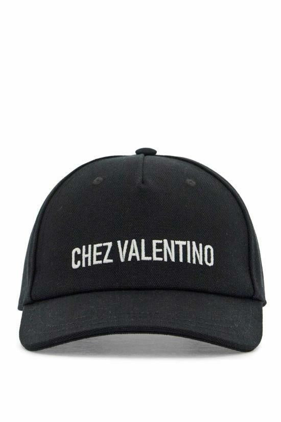 VALENTINO Embroidered Cotton Baseball Cap Black