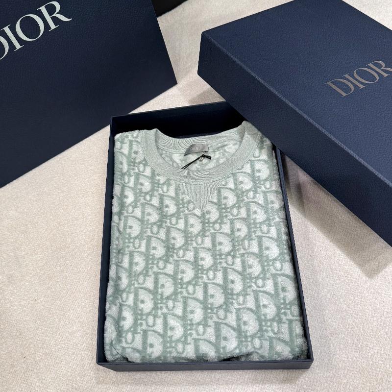 DIOR Oblique Casual Fit Cotton Jersey T-Shirt Green White