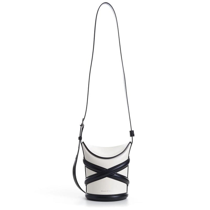Alexander Mcqueen Small The Curve Bucket Bag Gray Leather Shoulder Bag