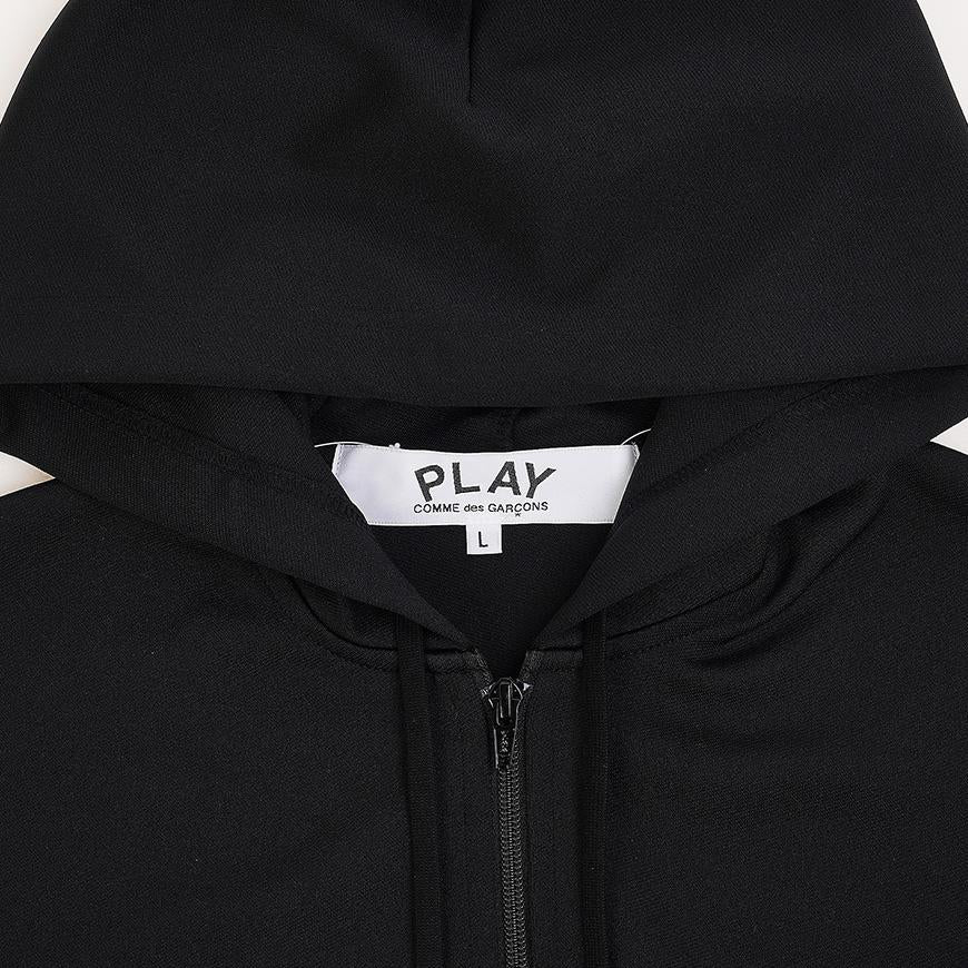 Comme des Garcons Unisex Red Heart Patch Zip Hoodie AZ T172 051 BLACK