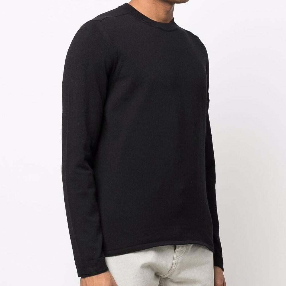 STONE ISLAND Dark Navy Patch Logo Crewneck Knit Sweater for Men