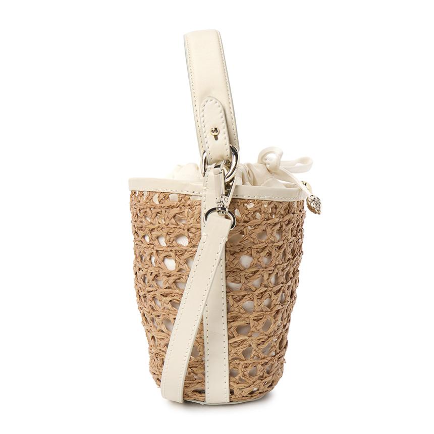 HELEN KAMINSKI Amina Raffia Lace Braid Women’s Tote Bag Nougat