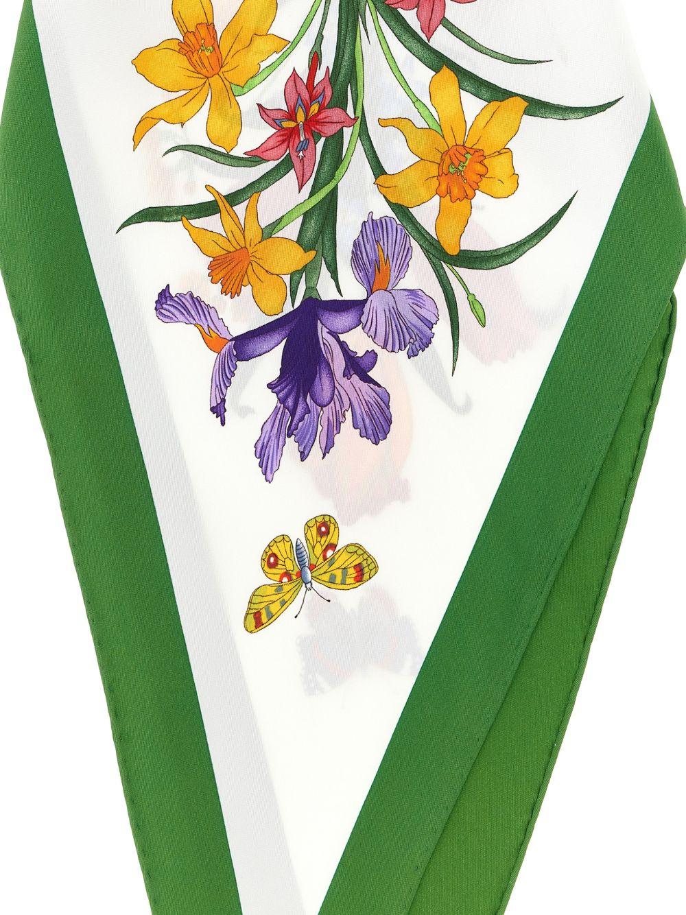GUCCI Silk Logo Print Scarf