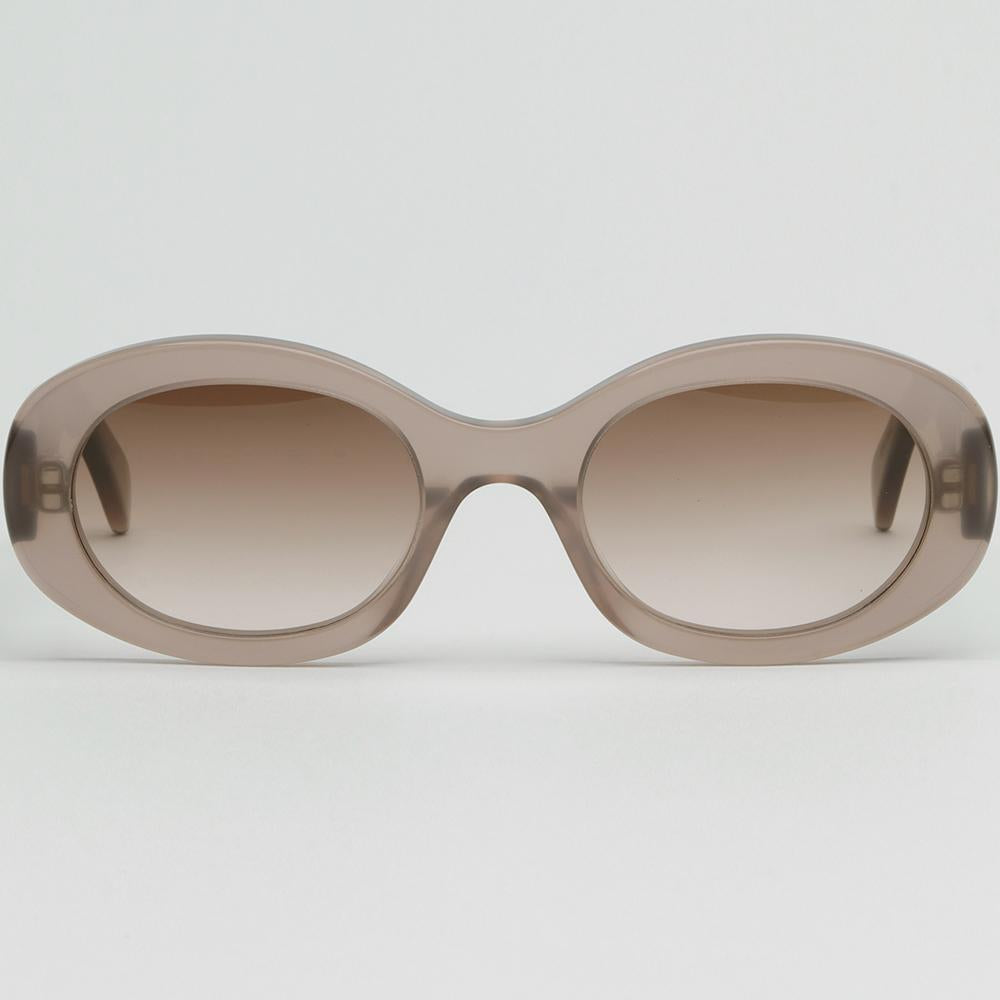 CELINE Triomphe Oval Acetate Sunglasses Brown Unisex