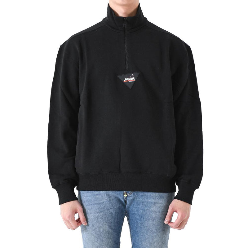 MSGM Breast Patch Half Zip Sweatshirt Black Men
