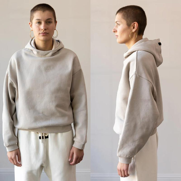 Fear of God Essentials Small Logo Hoodie Silver