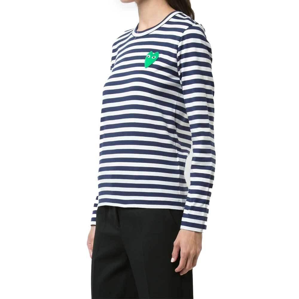Comme des Garcons Stripe Long Sleeve T-Shirt Blue Green Heart Unisex