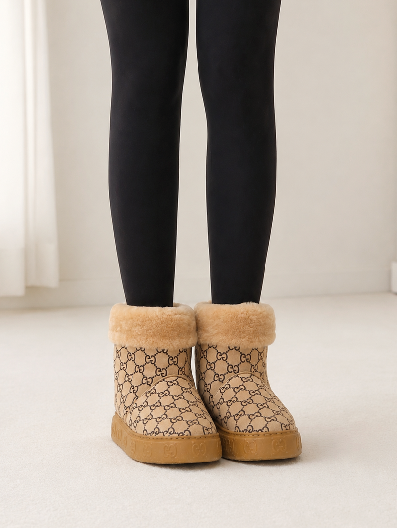 GUCCI Women’s Merino Wool Beige Long Boots 857912
