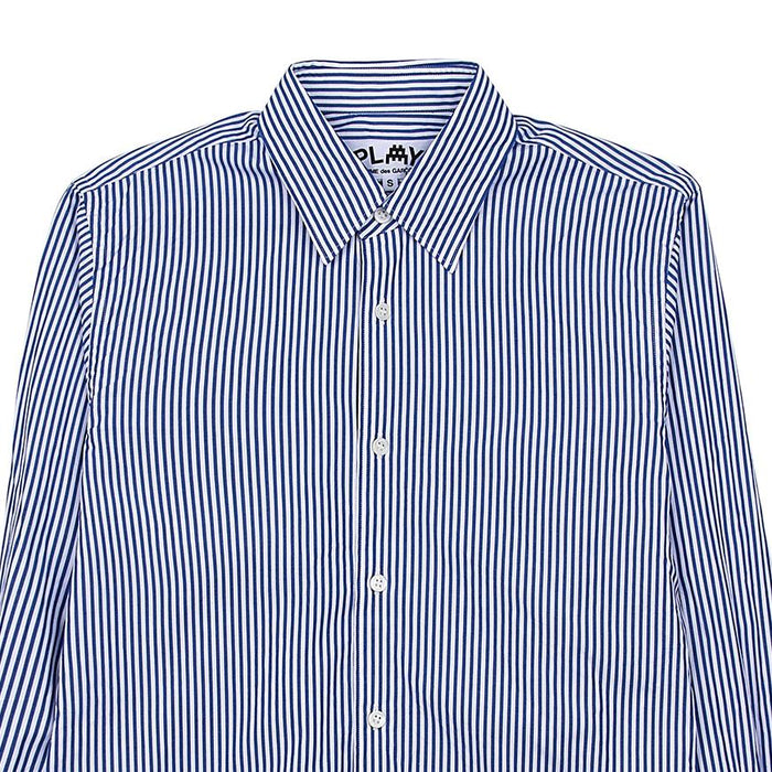 Comme des Garcons Blue White Striped Long Sleeve Shirt